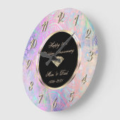 中古グラデーション金ゴールド曼荼羅25結婚年記念 ラージ壁時計 (傾斜)