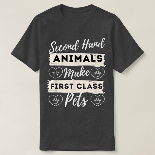 中古動物が一級ペットを作る  Tシャツ (デザイン正面)