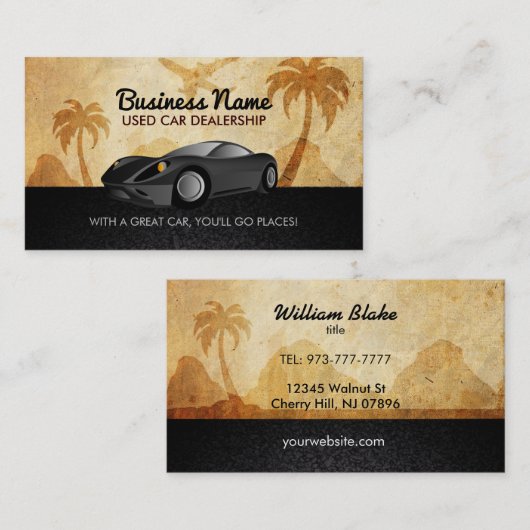 中古車のスローガン 名刺 (正面/裏面)