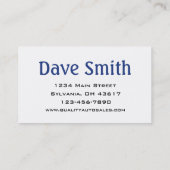 中古車のディーラーとサービス 名刺 (裏面)