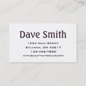 中古車のディーラーとサービス 名刺 (裏面)