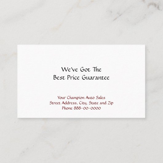 中古車のディーラーの名刺 名刺 (裏面)