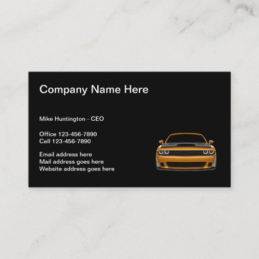 中古車クール業者のシンプル名刺 名刺 (正面)