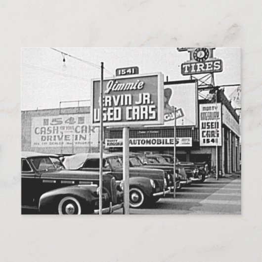 中古車ロットヴィンテージハリウッドカリフォルニア ポストカード (正面)