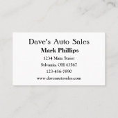 中古車販売員 名刺 (裏面)