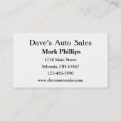 中古車販売員 名刺 (裏面)