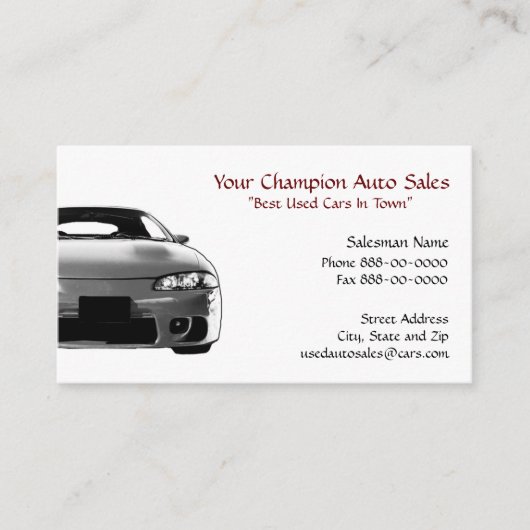 中古車販売店の名刺 名刺 (正面)