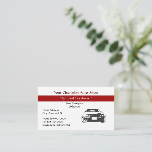 中古車販売店の名刺 名刺 (スタンド正面)