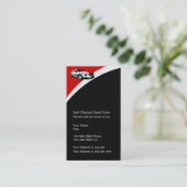 中古車販売業者のビジネスプロファイルカード 名刺 (スタンド正面)