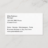 中古Camper Motorhome Dealerの名刺 名刺 (裏面)