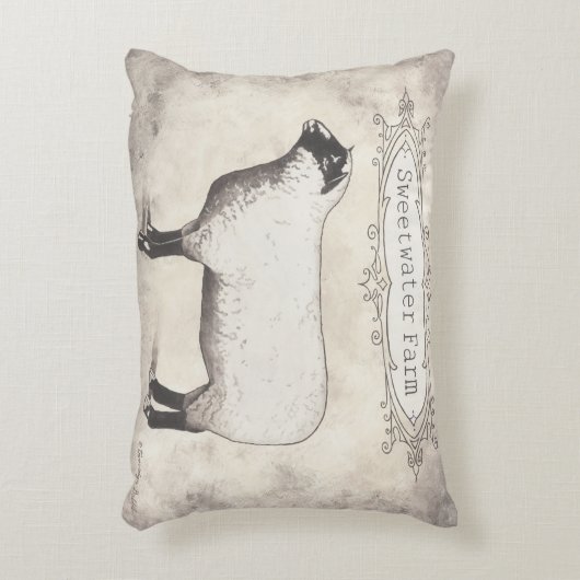 中和されたリバーシブルファームハウスの羊の枕 アクセントクッション (正面(垂直))