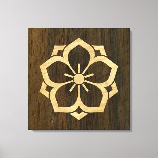 中因八日本の駅京家紋さくらんぼ花材 キャンバスプリント (正面)