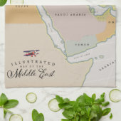 中図解入りの、写真付きの東地図。 キッチンタオル (折り畳み)