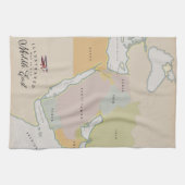 中図解入りの、写真付きの東地図。 キッチンタオル (横)