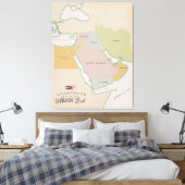 中図解入りの、写真付きの東地図。 キャンバスプリント (インサイチュ (寝室))