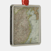 中国および日本の地図 メタルオーナメント (右)