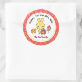 中国のうさぎの新年かわいい ラウンドシール (バッグ)