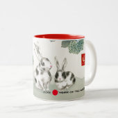 中国のうさぎ年 |カスタム年と名前 ツートーンマグカップ (正面右)