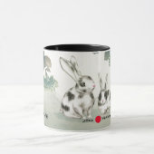 中国のうさぎ年 |カスタム年と名前 マグカップ (中央)