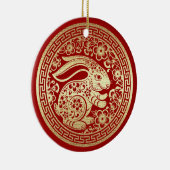 中国のうさぎ年 |カスタム贈答年 セラミックオーナメント (右)