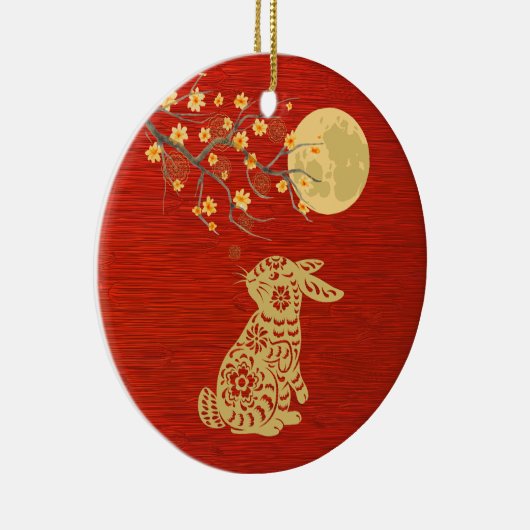 中国のうさぎ年 セラミックオーナメント (右)