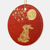 中国のうさぎ年 セラミックオーナメント (左)