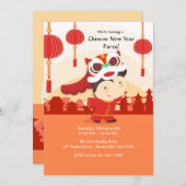 中国のお祝い招待状 招待状 (正面/裏面)