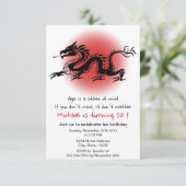 中国ので伝統的なドラゴンの人の誕生会 招待状 (スタンド正面)