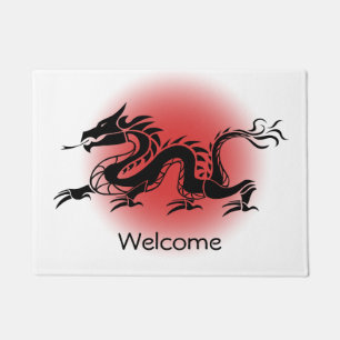 中国ので伝統的なドラゴンの歓迎 ドアマット