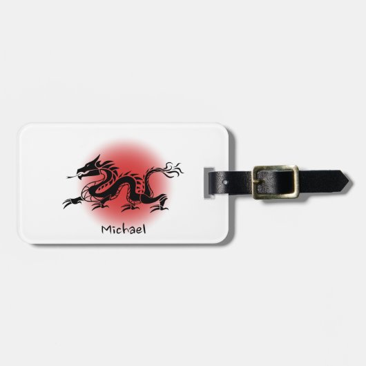 中国ので伝統的なドラゴン ラゲッジタグ (正面横)