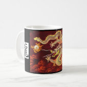 中国ので赤いドラゴンのマグ コーヒーマグカップ (正面左)