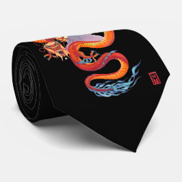 中国ので赤いドラゴン ネクタイ
