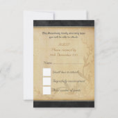 中国ので赤いドラゴンRSVPカード 出欠カード (裏面)