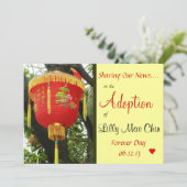 中国ので赤いランタンの採用の発表 案内状 (スタンド正面)