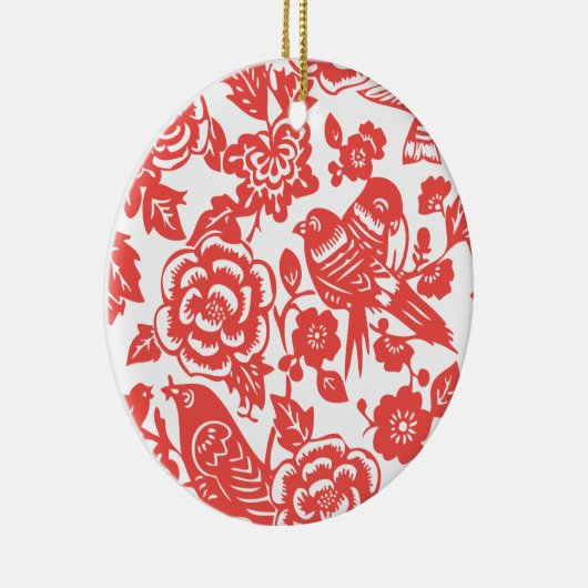 中国ので赤い磁器パターン セラミックオーナメント (右)