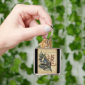 中国ので青いドラゴンパーソナライズなKeychain キーホルダー (手)