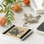 中国ので青いドラゴンパーソナライズなKeychain キーホルダー (側面)