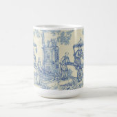 中国ので青いToile コーヒーマグカップ (中央)