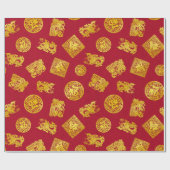 中国のなお祝いの包装紙 ラッピングペーパー (フラット)