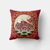 中国のなこうのとり及びドラゴンのデザイン クッション (裏面)