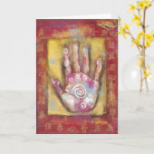 中国のなエネルギー手 カード (黄色い花)