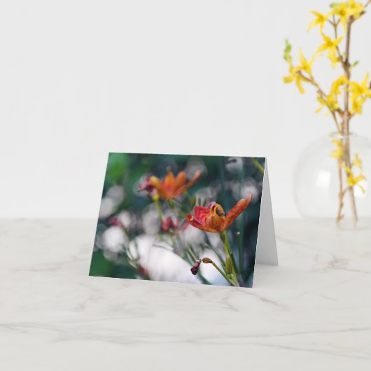 中国のなオニユリの花はあなたの挨拶のブランクを加えます カード (黄色い花)