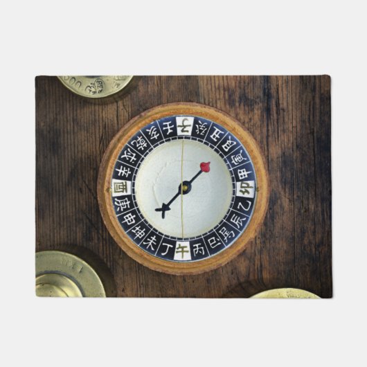 中国のなコンパスおよび金ゴールドの重量の閉めて下さい ドアマット (正面)