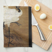 中国のなスクロール芸術クレーン鳥の花の台所タオル キッチンタオル (四つ折り)