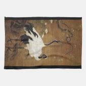 中国のなスクロール芸術クレーン鳥の花の台所タオル キッチンタオル (横)