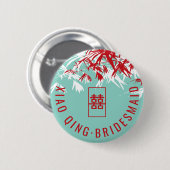 中国のなタケは木の自然を名札を結婚することを去ります 缶バッジ (正面&裏面)