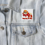 中国のなドラゴンおよび爆竹 缶バッジ (インサイチュ)