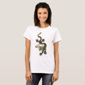 中国のなドラゴンおよび真珠 Tシャツ (正面フル)