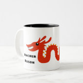 中国のなドラゴンが付いているカスタマイズ先生のマグ ツートーンマグカップ (正面左)