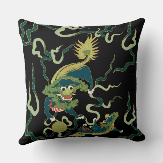 中国のなドラゴンのデザインの油性ペイントの装飾用クッション20x20 クッション (裏面)